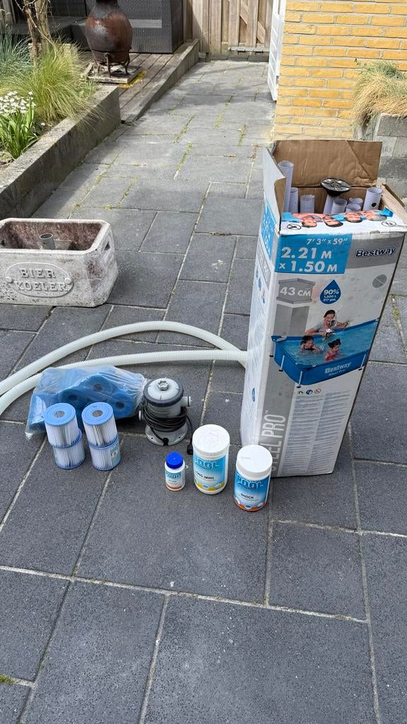 Bestway zwembad 2,2x1,5x0,43m incl. accessoires, Ophalen, Gebruikt, Minder dan 80 cm, Minder dan 200 cm
