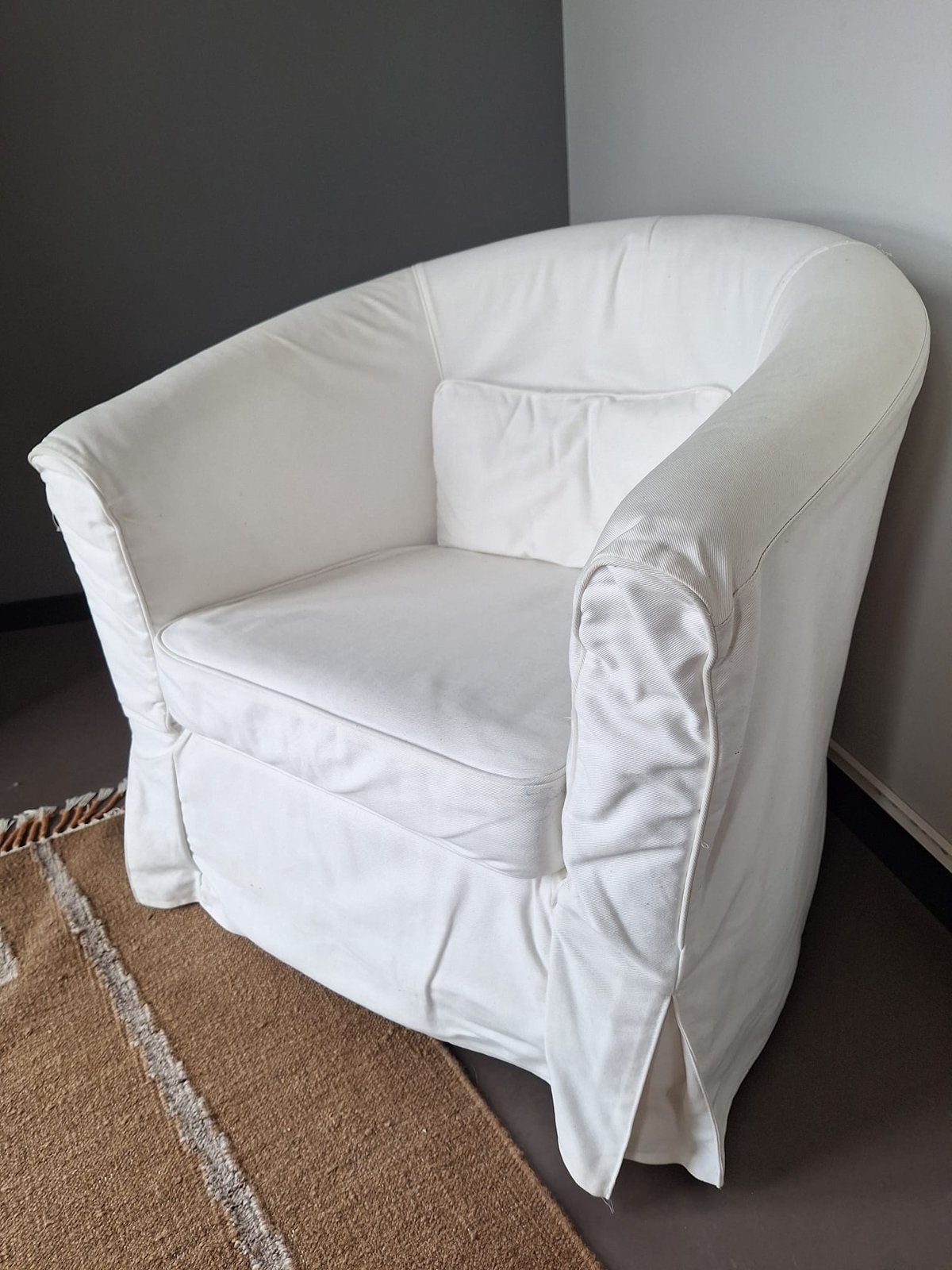 Witte ikea stoel, Huis en Inrichting, Fauteuils, Ophalen, Gebruikt, Stof, 50 tot 75 cm