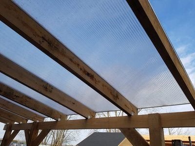 10 NIEUWE POLYCARBONAAT platen 165x105x1 cm GLASHELDER, Kunststof, Overige kleuren, Nieuw, 15 m² of meer