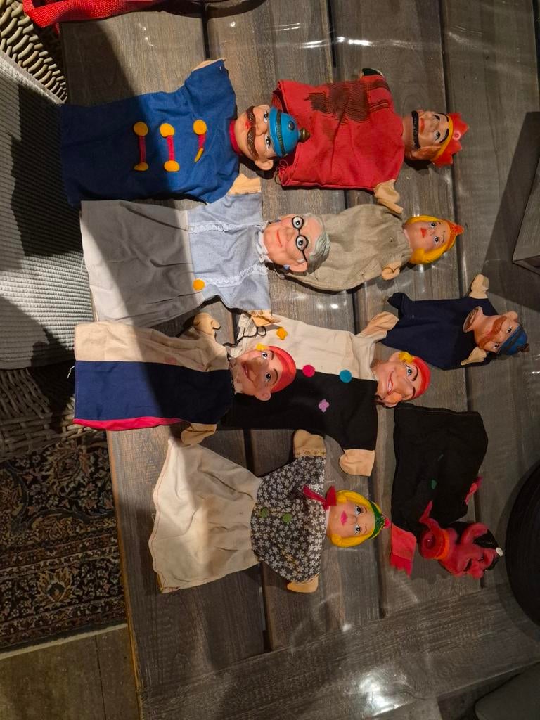 Zeer complete set handpoppen / poppenkastpoppen, Ophalen of Verzenden
