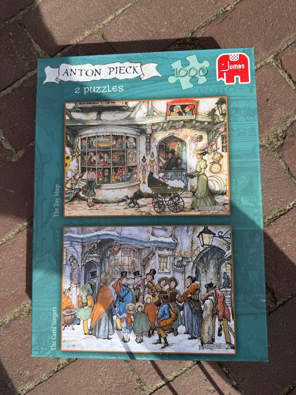 Anton Pieck Jumbo Legpuzzel - 2 puzzels in 1 doos (1000 stuk, Ophalen, 500 t/m 1500 stukjes, Zo goed als nieuw, Legpuzzel