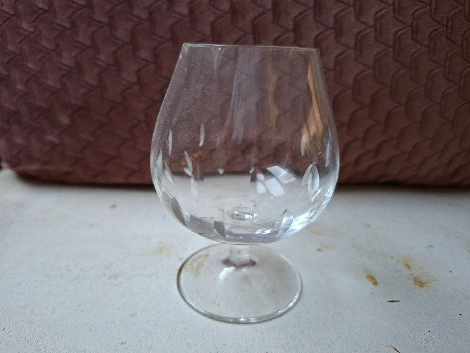 Cognacglas met geslepen details 6 st, Ophalen of Verzenden