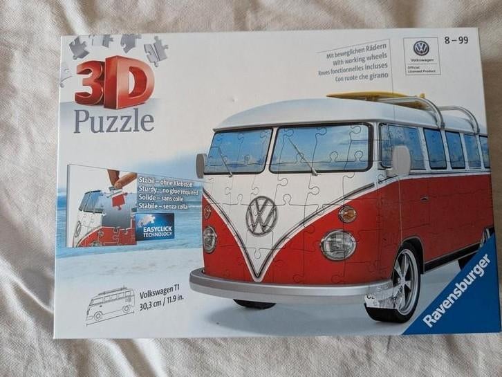 Ravensburger 3D Volkswagen T1 Bus Puzzel met Wielen, Ophalen of Verzenden, Meer dan 50 stukjes, Zo goed als nieuw, 6 jaar of ouder