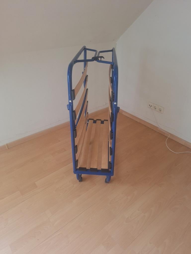 Opklapbaar bed 190x80 cm - Ideaal voor logees, Ophalen, Gebruikt, Eenpersoons, Blauw