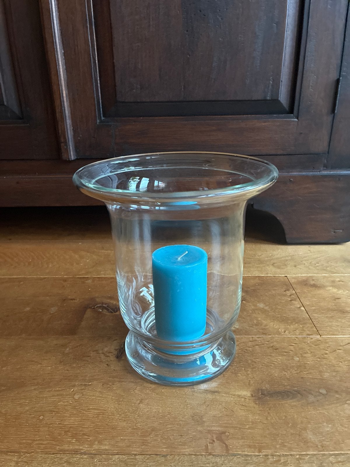 Glazen windlicht, Ophalen, Gebruikt, Glas, Kandelaar