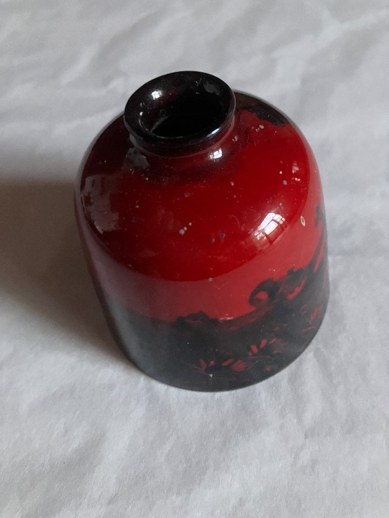 Antiek Royal Doulton Flambé Miniatuur Vaasje -  (7cm), Ophalen of Verzenden