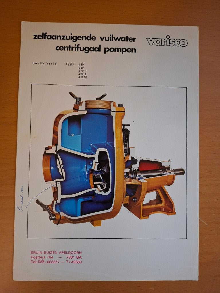 Folder Varisco zelfaanzuigende vuilwater centrifugaal pompen, Ophalen of Verzenden, Gelezen, Tractor en Landbouw