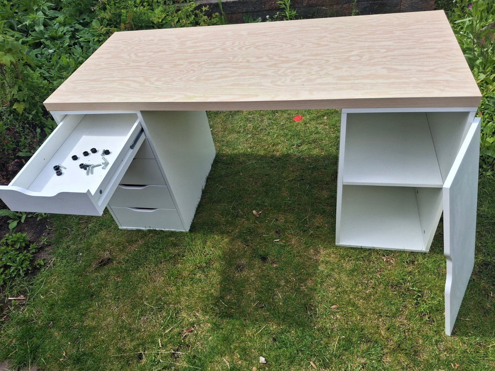 IKEA Bureau Lagkapten/Alex met lades en kastje, Huis en Inrichting, Bureaus, Ophalen, Met lades, Gebruikt, IKEA