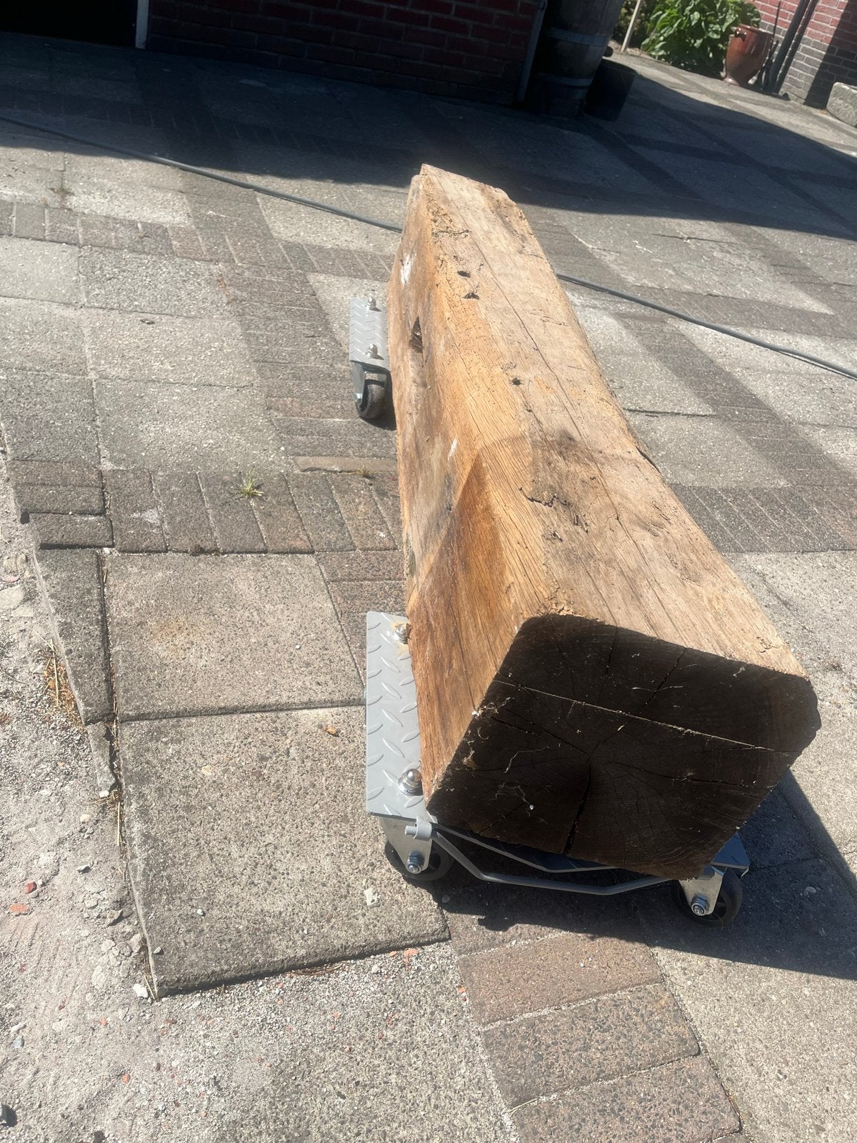 Robuuste Eiken Balk - Perfect voor decoratie of constructie, Doe-het-zelf en Verbouw, Hout en Planken, Gebruikt, Balk, Eiken, 300 cm of meer