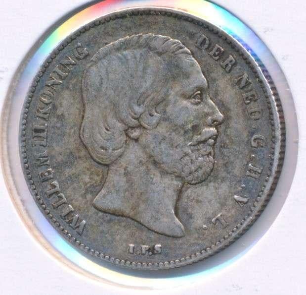 Nederland halve gulden 1862 Willem 3, ½ gulden, Koning Willem III, Zilver, Ophalen of Verzenden