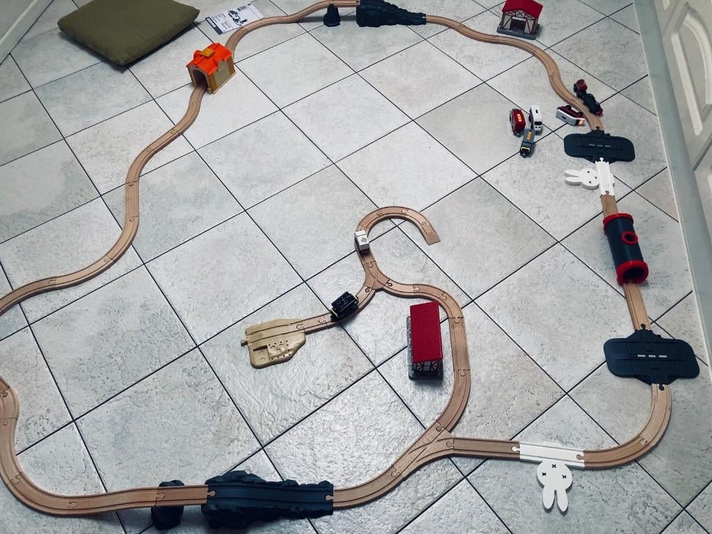 playtive treinenset met houten rails, Kinderen en Baby's, Speelgoed | Houten speelgoed, Ophalen, Zo goed als nieuw, Overige typen