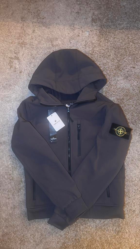 Stone island soft shell jacket, Ophalen of Verzenden, Gedragen, Maat 46 (S) of kleiner, Grijs