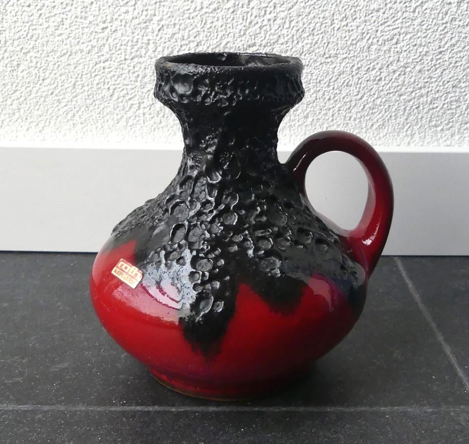 Roth 109-15 vintage vaas rood fat lava West-Germany, Gebruikt, Aardewerk of Porselein, Ophalen of Verzenden, Minder dan 50 cm