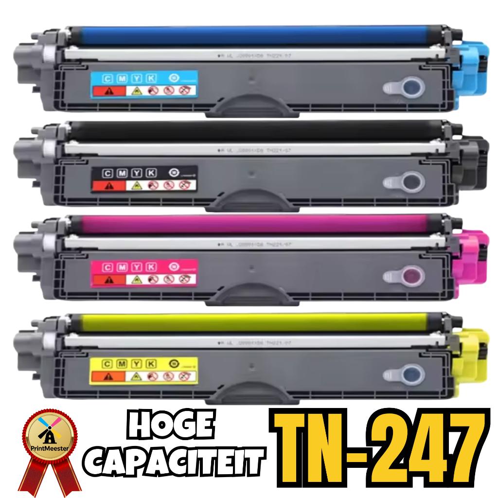 Pack van 4 Compatibele Toners Brother TN-247 TN247, Computers en Software, Printerbenodigdheden, Ophalen of Verzenden, Nieuw, Toner