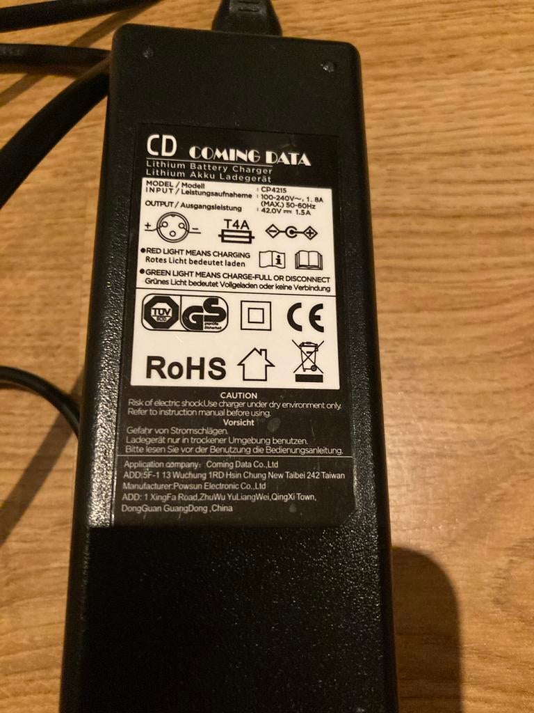 Lithium Batterij Lader 42V 1.5A - TCP4215YY, Ophalen of Verzenden, Gebruikt