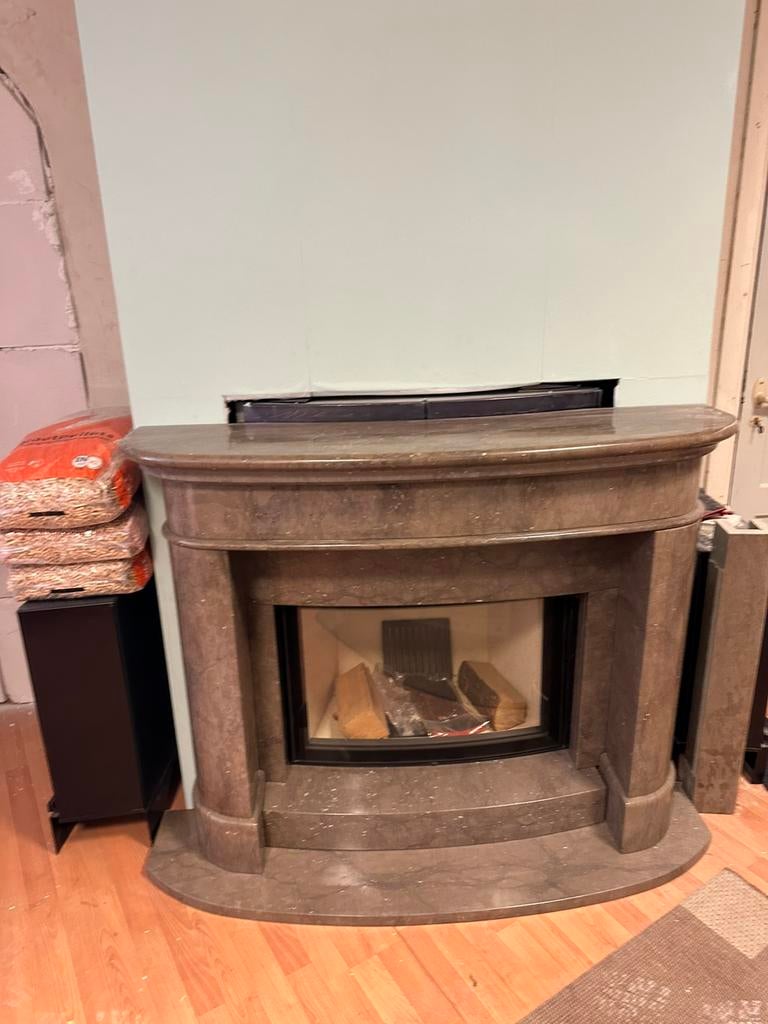 Inbouw houthaard merk Kalfire met schouw, Huis en Inrichting, Haarden, Ophalen, Nieuw, Inbouwhaard, Houthaard