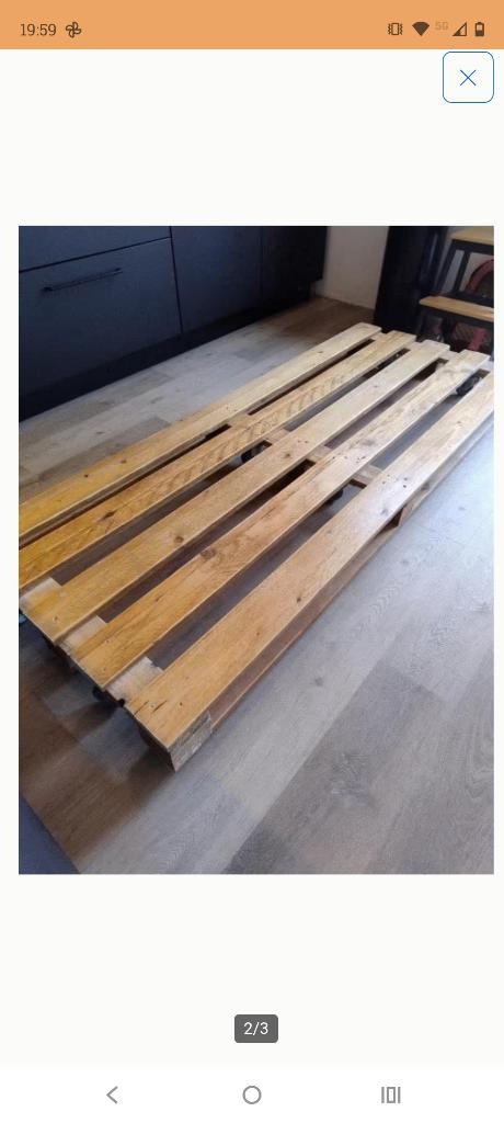 Mooi grenen pallet bed op wielen, Ophalen, Zo goed als nieuw, 80 cm, 200 cm