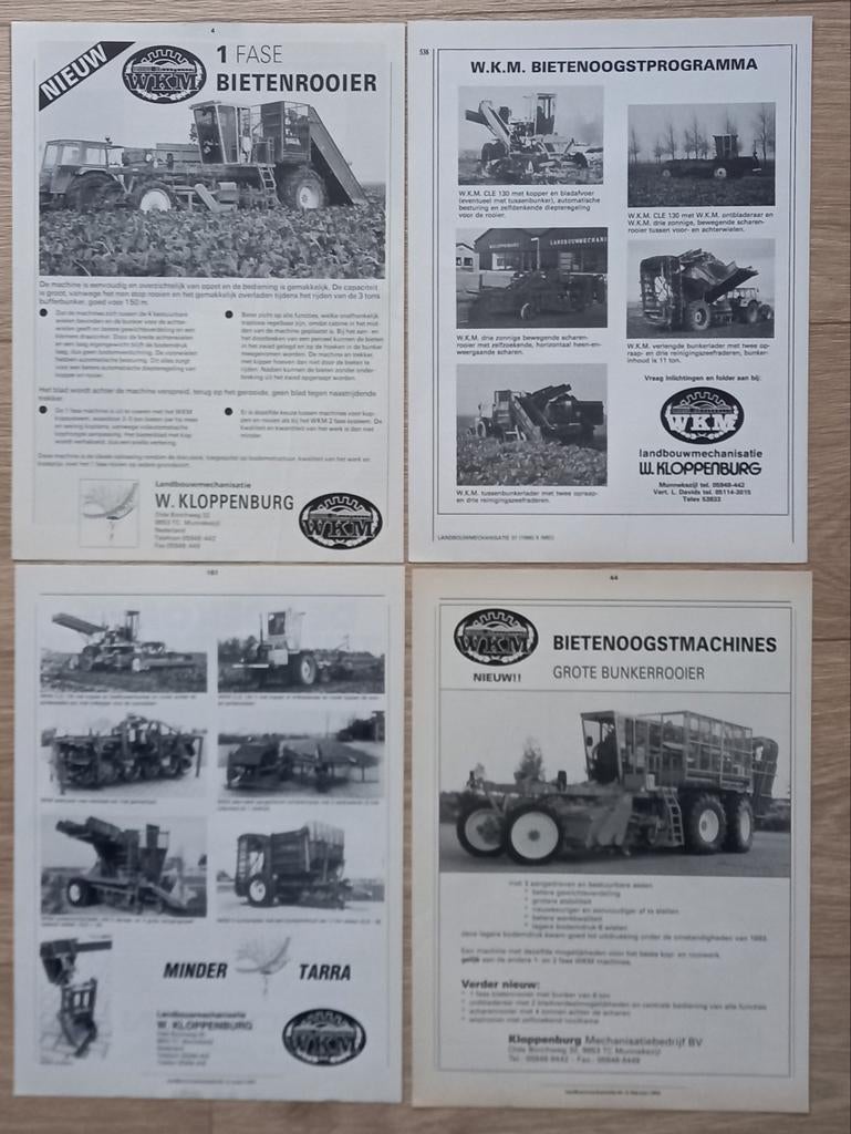 WKM bietenrooiers advertenties., Ophalen of Verzenden