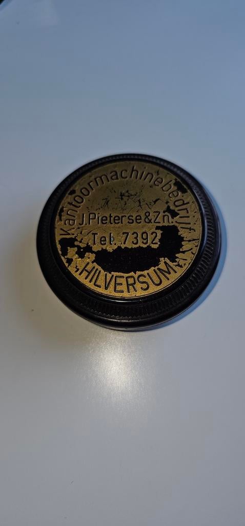 Vintage Bakeliet Pennendoosje J. Pieterse & Zn. Hilversum, Antiek en Kunst, Ophalen of Verzenden