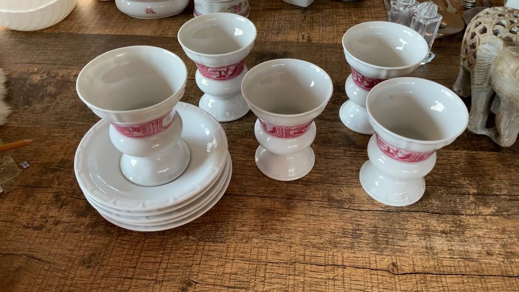 Heinrich kop en schotel irish coffee 5 stuks, Antiek en Kunst, Antiek | Servies compleet, Ophalen of Verzenden