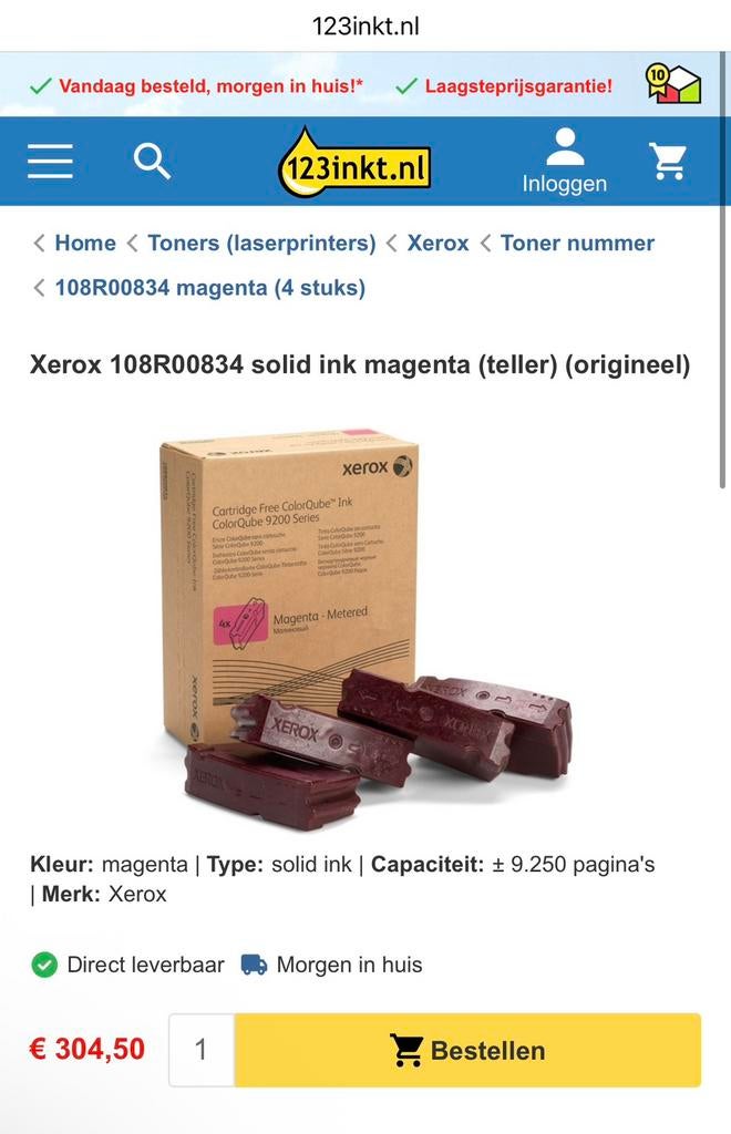 Xerox 108R00834, Ophalen of Verzenden, Nieuw, Toner