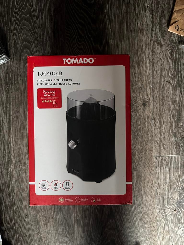 Tomado TJC4001B Citruspers - Nieuw in doos, Witgoed en Apparatuur, Juicers, Nieuw, Citruspers, Elektrisch, Ophalen of Verzenden