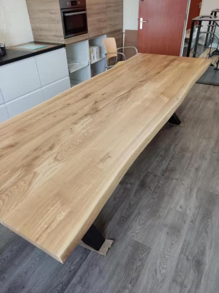 Eiken BOOMSTAM tafelbladen 40 mm dikte, Huis en Inrichting, Tafels | Eettafels, Nieuw, 200 cm of meer, 200 cm of meer, Rechthoekig