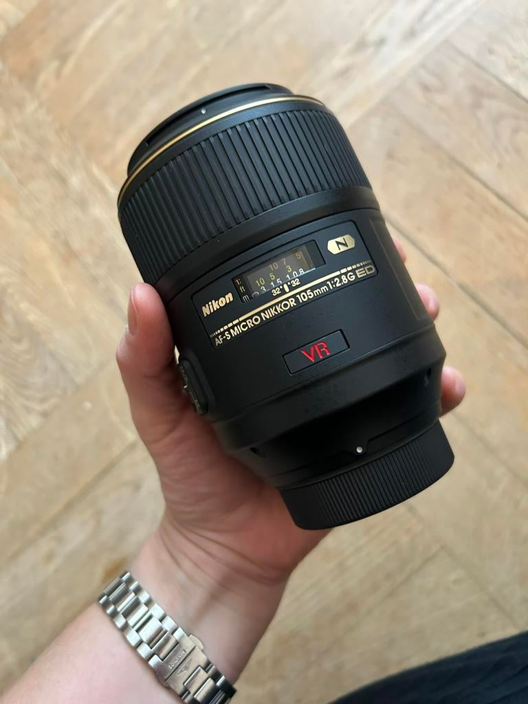 Nikon AF-S 105mm f/2.8G VR Micro, Ophalen, Zo goed als nieuw, Macrolens
