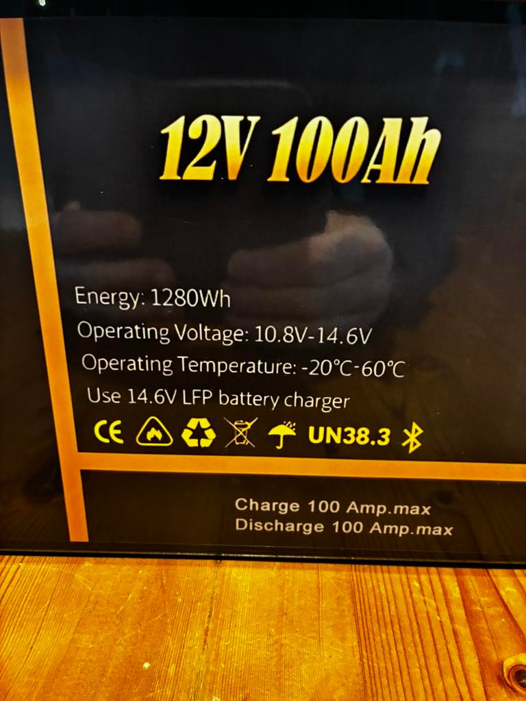 12V 100Ah Lithium Smart Accu Bluetooth inclusief 10A LADER, Ophalen of Verzenden, Nieuw, Smart