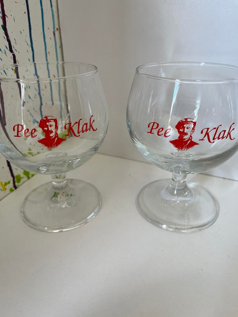 Pee Klak bierglazen set van 2 glazen, Ophalen of Verzenden, Nieuw, Glas of Glazen, Overige merken