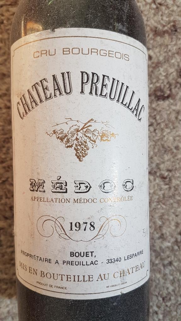 Château Preuillac 1978, Frankrijk, Nieuw, Ophalen of Verzenden, Rode wijn