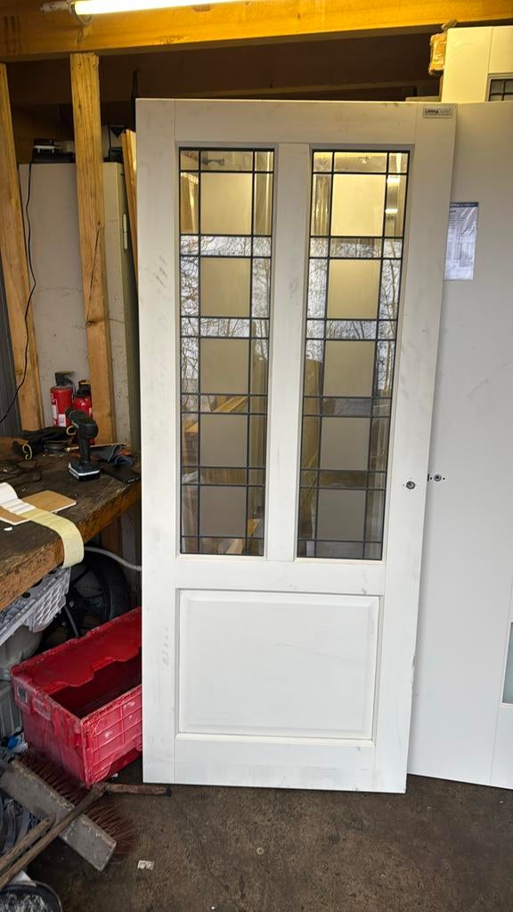 Stompe paneeldeur 88x211.5 cm glasinlood nr 585