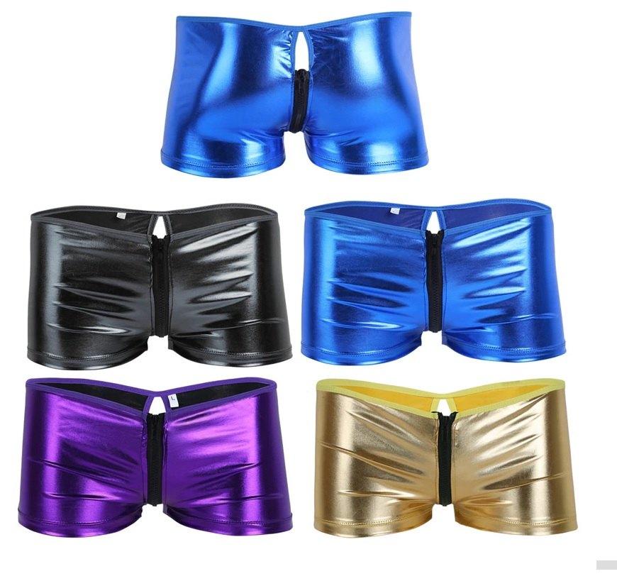 Heren pu leren korte broek zwarte paarse gouden blauwe, Kleding | Heren, Verzenden, Nieuw, Overige maten, Overige kleuren
