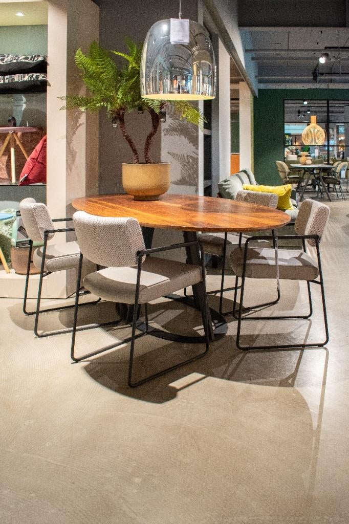 Eettafel ovaal Fier | Harvink, Ophalen, 100 tot 150 cm, Design, Modern, Vijf personen of meer