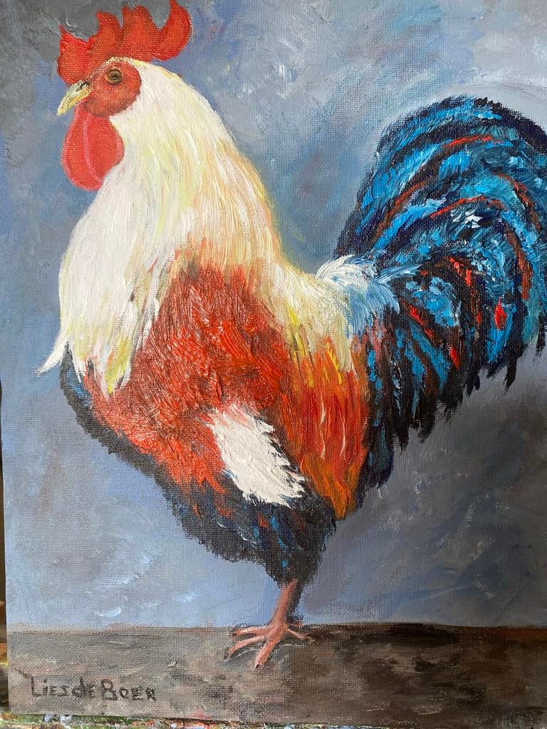 Haan op Canvas - 30x40 cm, Ophalen of Verzenden