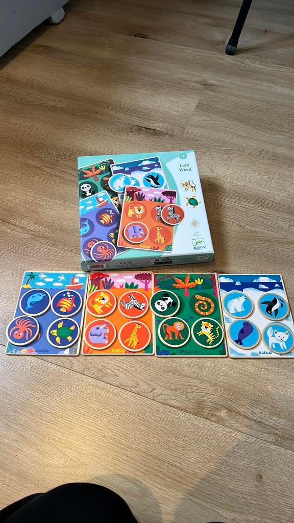 Djeco lotto wood 2+, Ophalen of Verzenden, Zo goed als nieuw