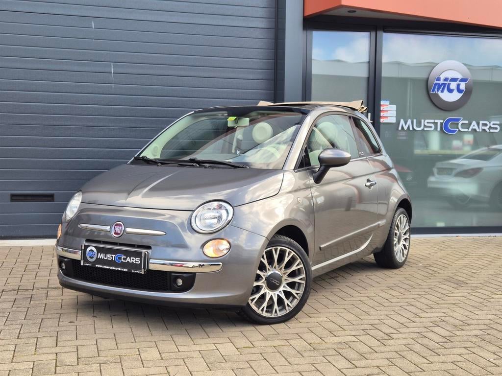 Fiat 500 0.9 Twinair 2014 Cabrio/Airco/Leder/Usb/Lichtmetale, Auto's, Handgeschakeld, 30 €/maand, 25 km/l, 85 pk