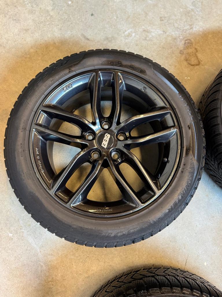Orginele BBS set met winterset, 6,5mm profieldiepte, Auto-onderdelen, Banden en Velgen, Ophalen, 215 mm, 17 inch, Winterbanden