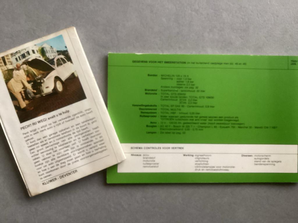 2CV Instructieboekjes - Groen '77 & Jaren '60, Auto diversen, Handleidingen en Instructieboekjes, Ophalen of Verzenden