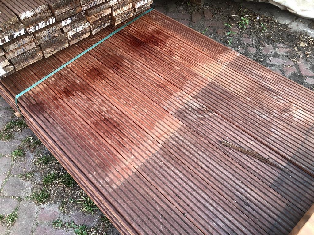 Vlonderplanken massaranduba anti slip klasse 1 hardhout, Ophalen, Nieuw, Hout