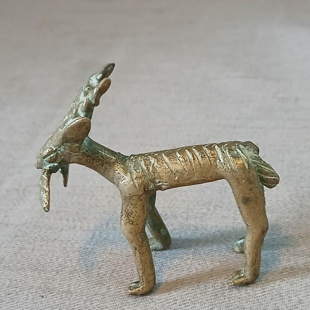 Bronzen beeldje "Antilope" "Dogon"  Mali, Ophalen of Verzenden