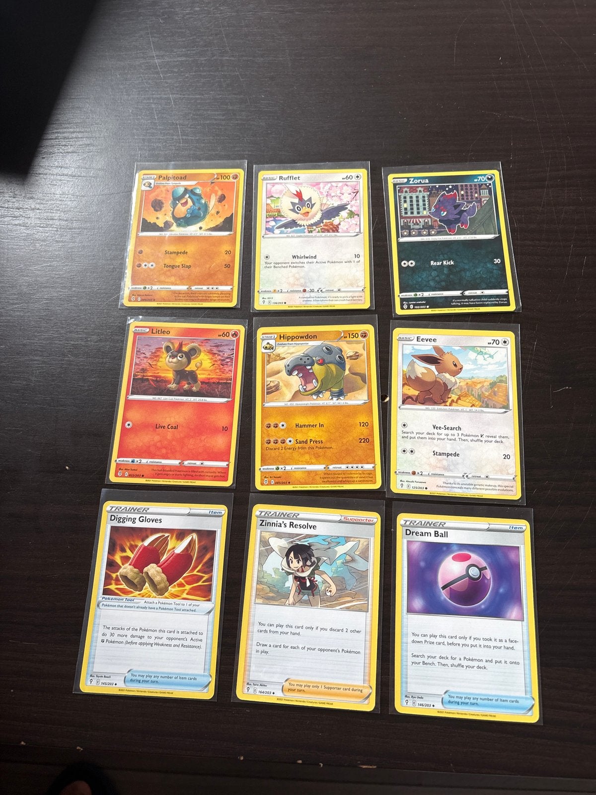 9 Pokémon Kaarten evolutions skies, Ophalen of Verzenden, Gebruikt, Meerdere kaarten