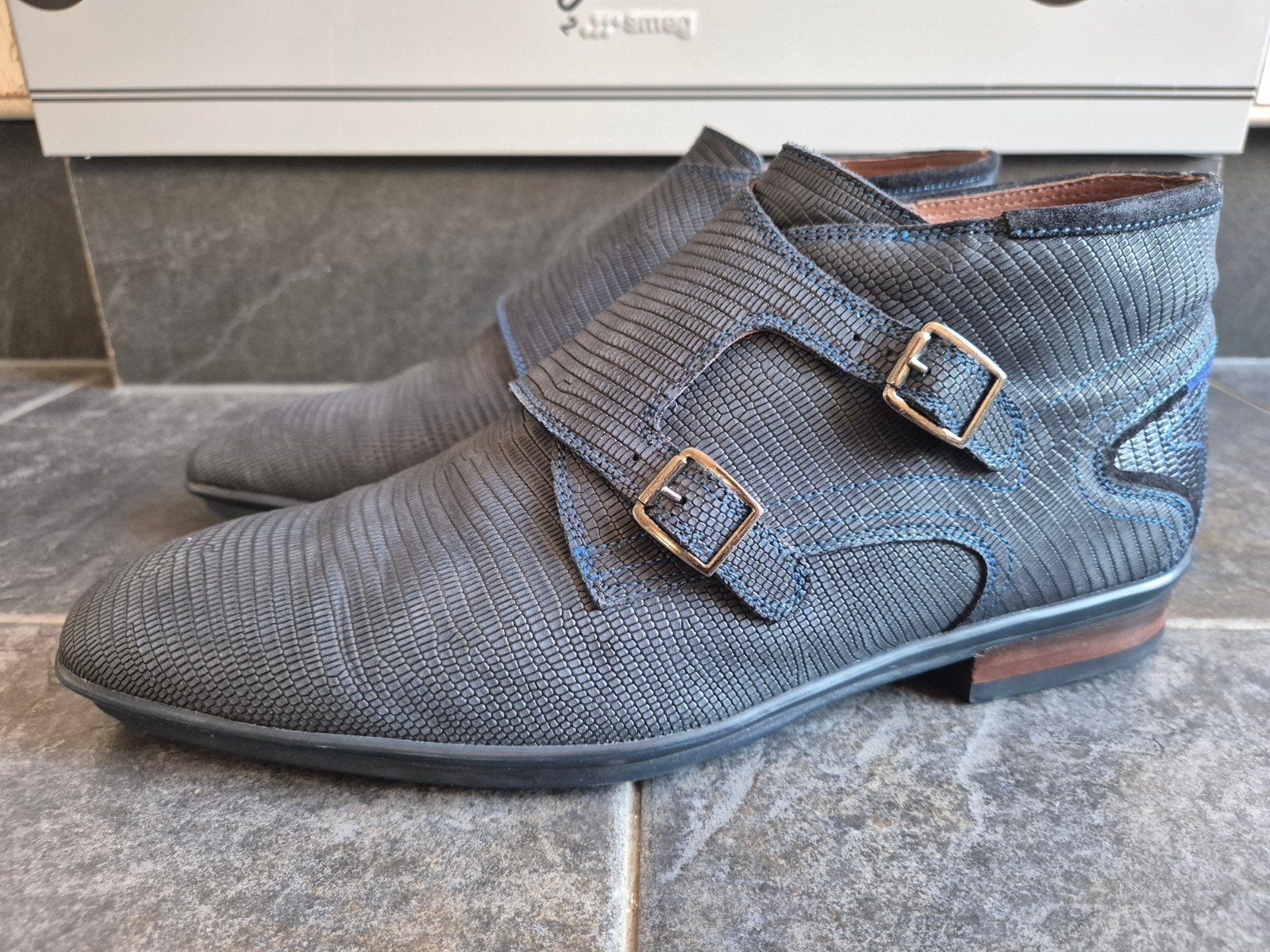 Floris van Bommel herenschoenen maat 44 / 9.5, Blauw, Boots, Floris van Bommel, Ophalen of Verzenden