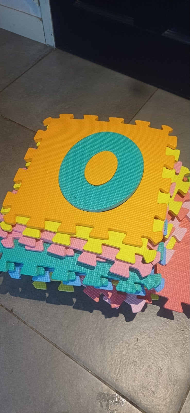 foam cijfer vloertegels, Ophalen