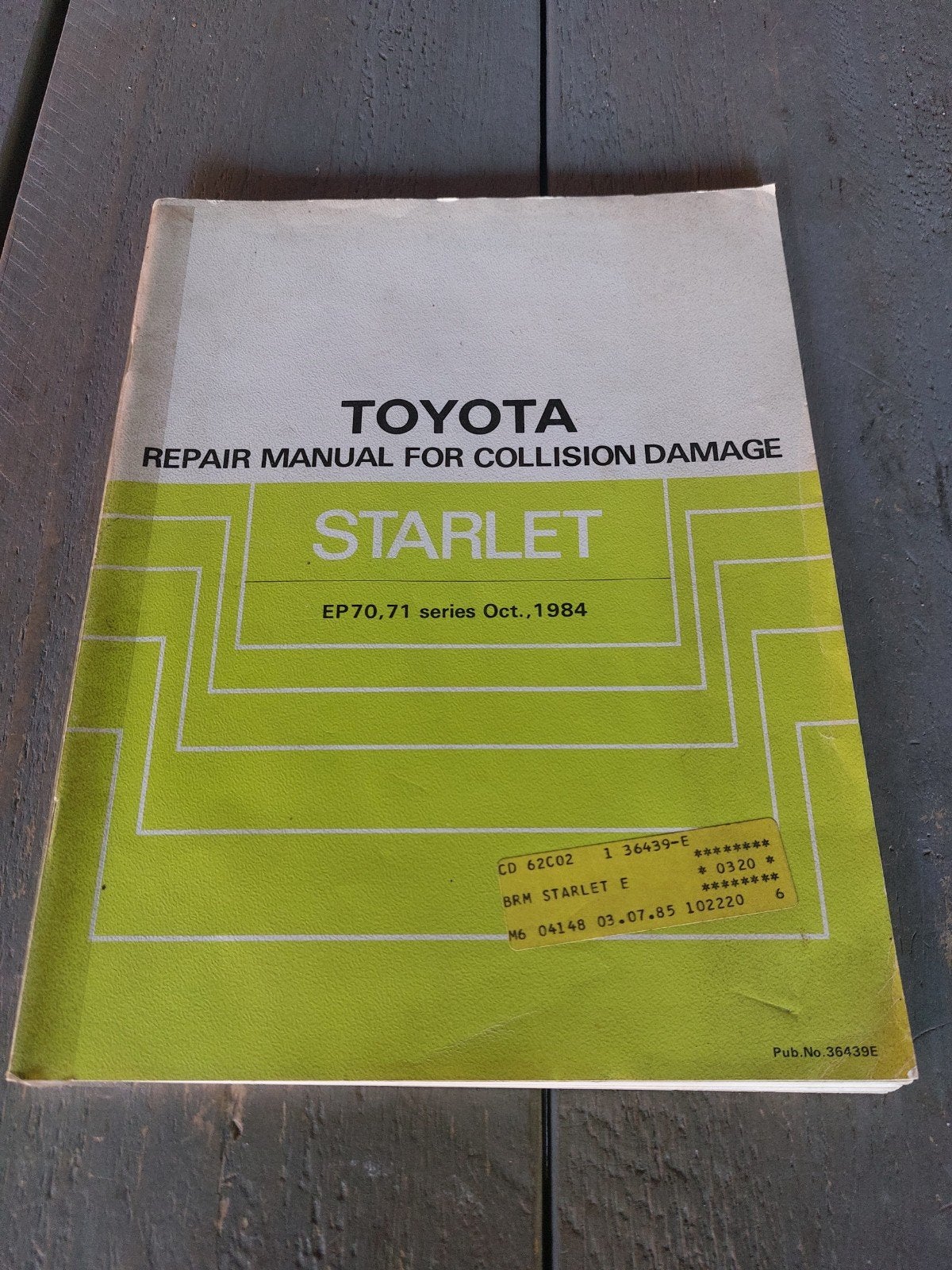 REPAIR MANUAL FOR COLLISION DAMAGE TOYOTA STARLET EP70 EP71, Ophalen of Verzenden