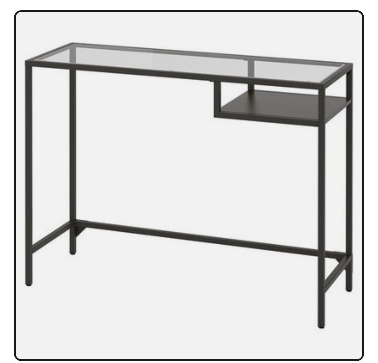 tafel met glazen blad, Ophalen, 100 tot 150 cm, Tot twee personen, Minder dan 50 cm