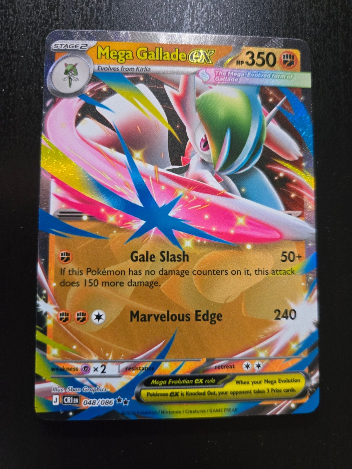 Mega Gallade EX Pokémon Kaart 048/086, Verzenden, Zo goed als nieuw, Losse kaart, Foil