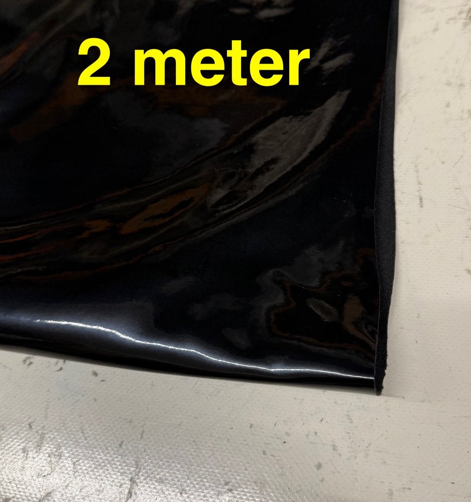 Zwarte lakstof – 2 meter – Stretch – Ademend, 120 cm of meer, Zwart, Ophalen of Verzenden, Katoen