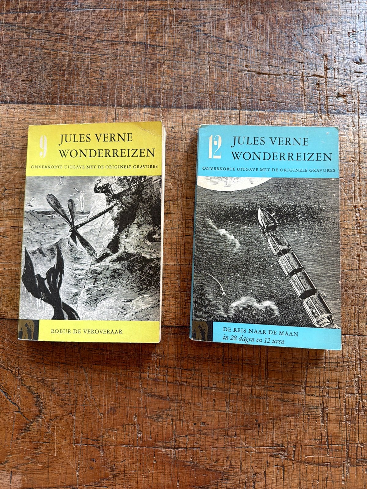 Jules Verne Wonderreizen: Robur & Reis naar de Maan (2 boeke, Boeken, Ophalen of Verzenden, Gelezen