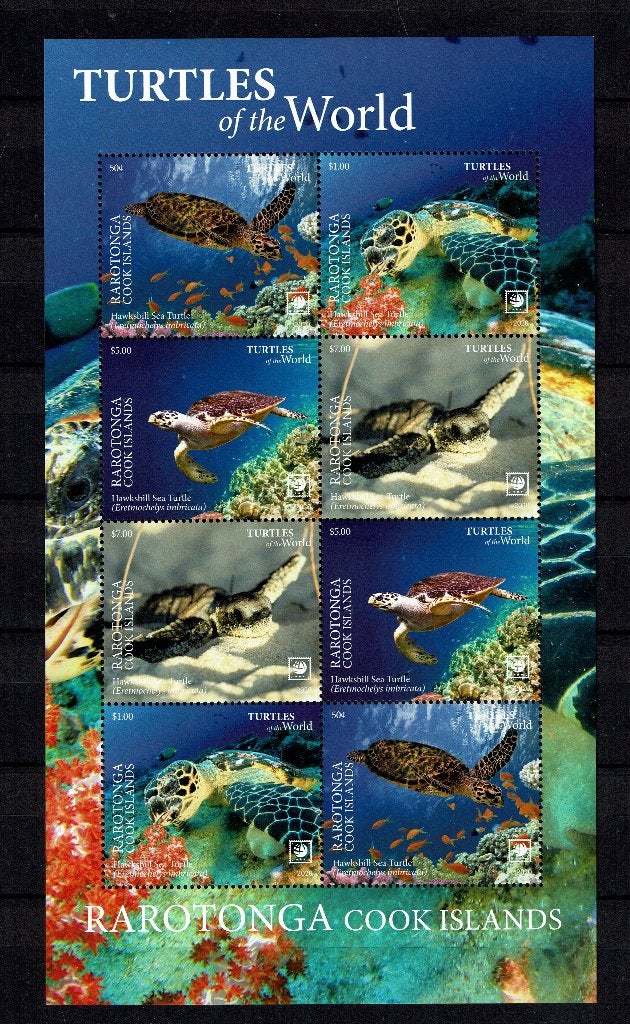 RAROTONGA 2020 PF BLOK SCHILDPADDEN REPTIELEN TURTLES 4, Ophalen of Verzenden, Postfris, Dier of Natuur